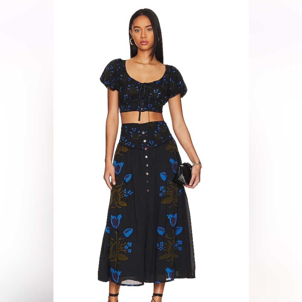 FREE PEOPLE Two-Piece EASY TO LOVE Floral Skirt Set Size XS